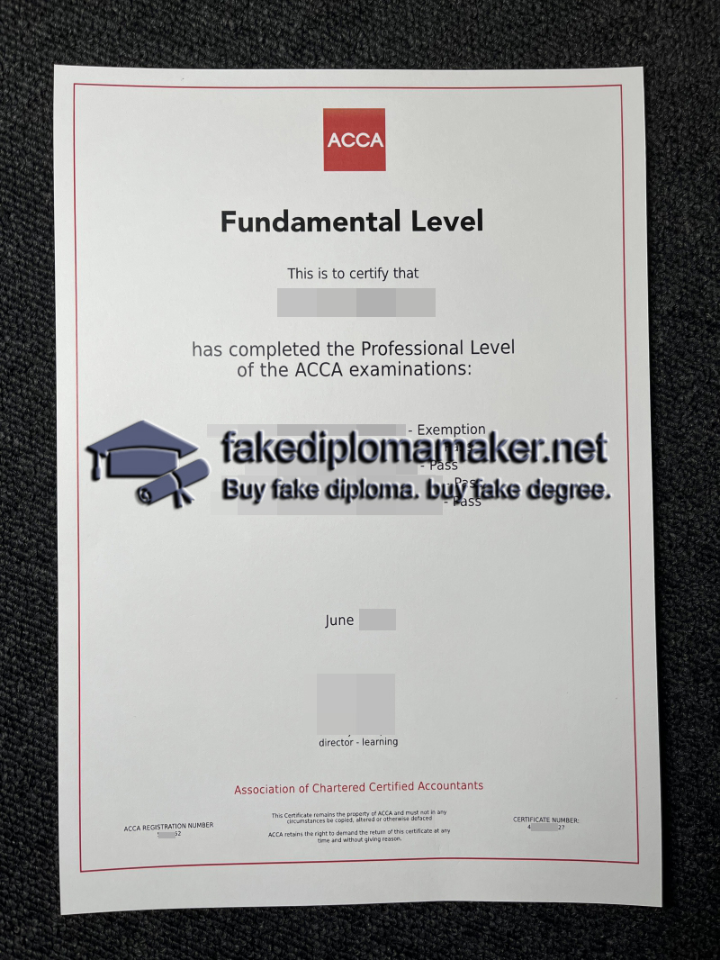 ACCA fundamental level certificate