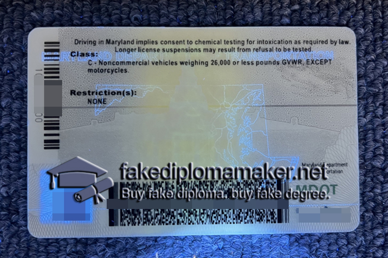 Maryland ID back