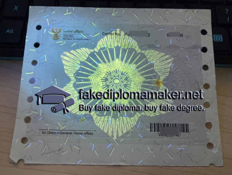 South Africa VISA sample