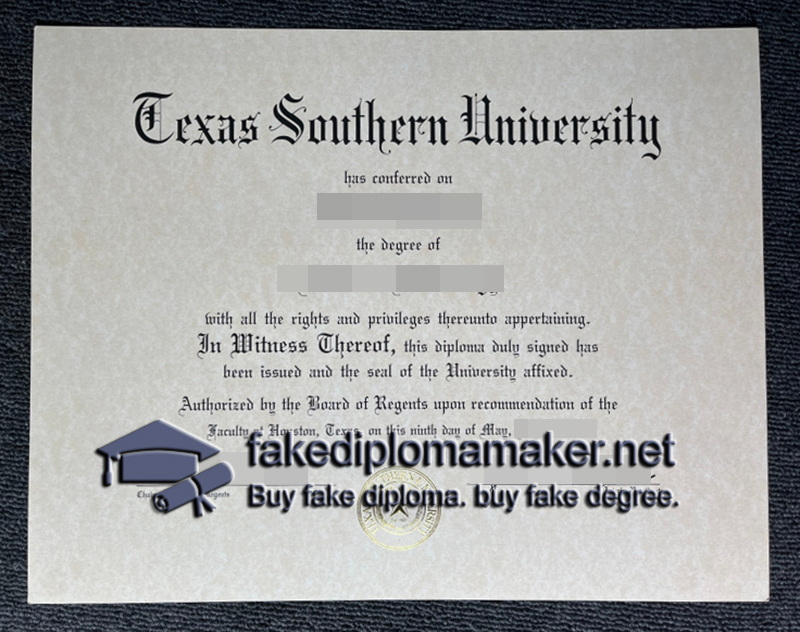 Texas Southern University diploma