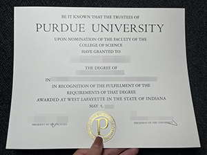 Purdue University degree copy