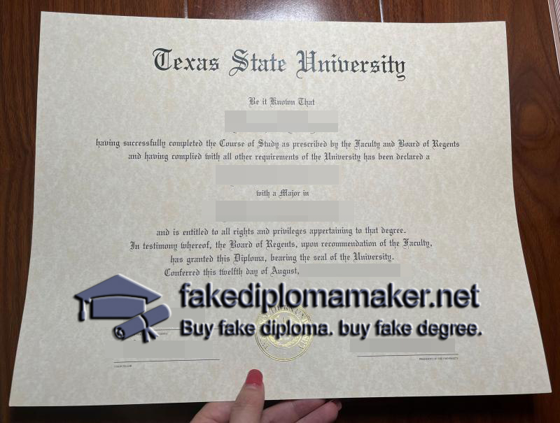 Texas State University diploma