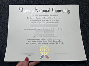 Warren National University diploma copy
