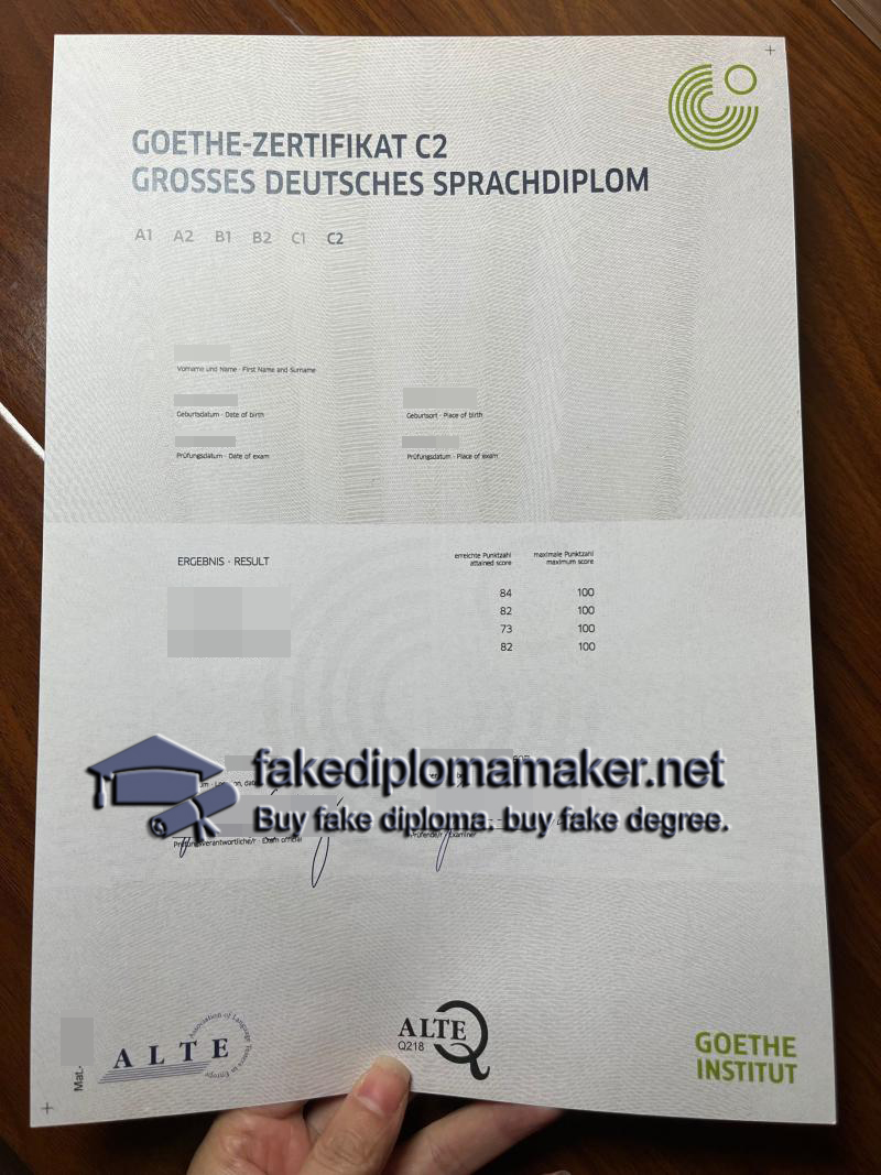 Goethe-Zertifikat C2 Certificate