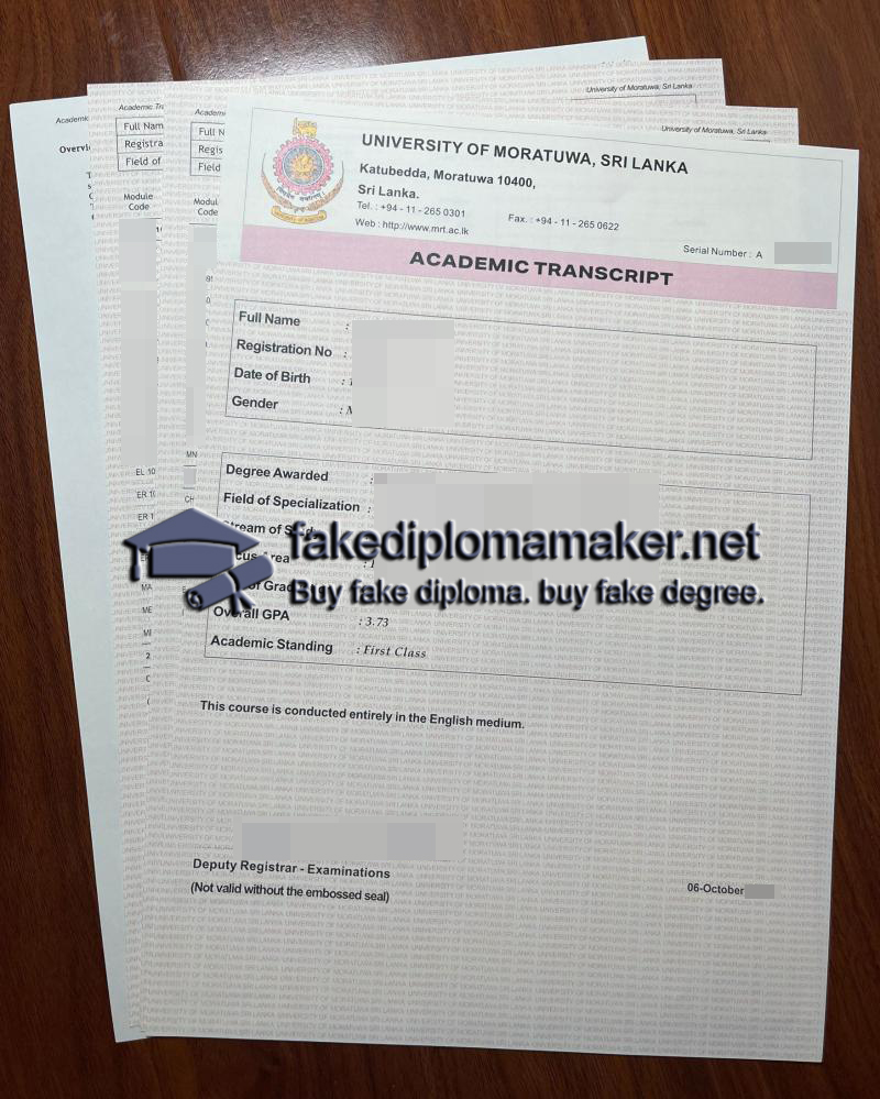 University of Moratuwa transcript