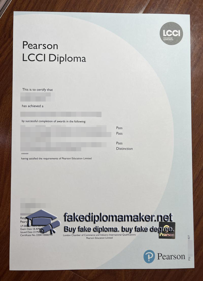 Pearson LCCI diploma