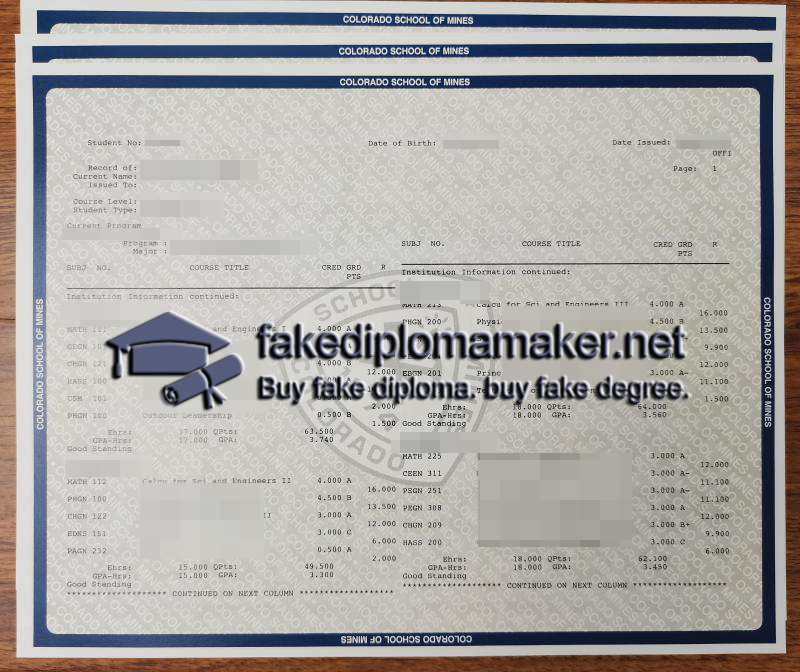 Colorado School of Mines transcript