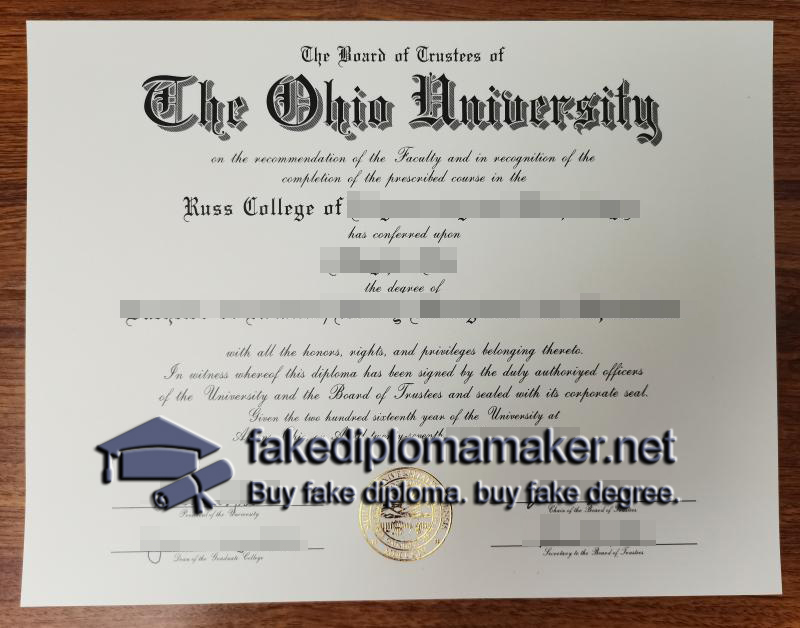 Ohio University diploma