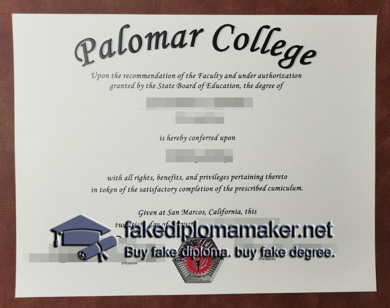 Palomar College diploma