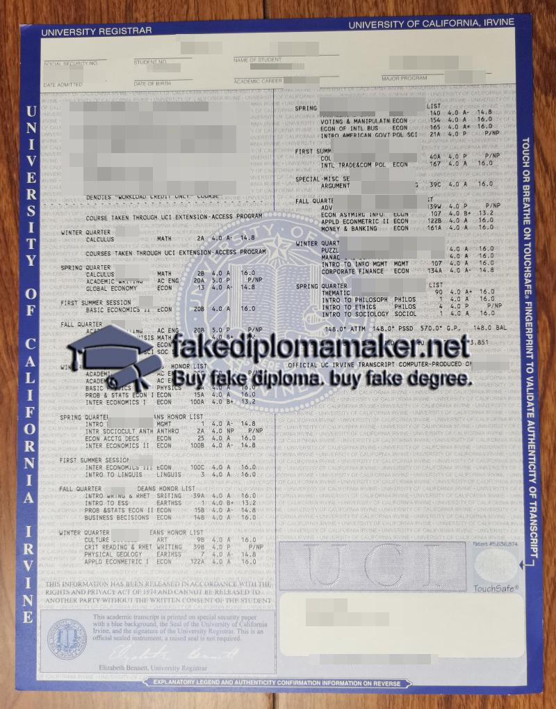UCI transcript