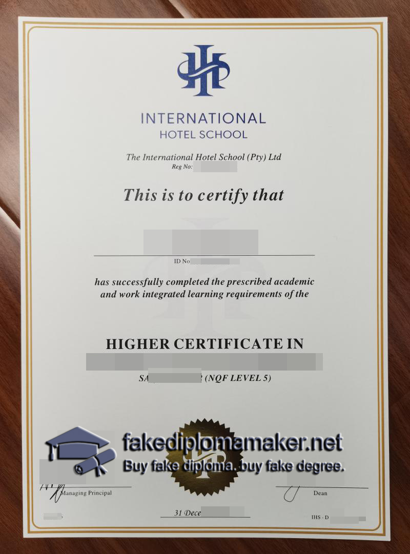 International Hotel School Certificate