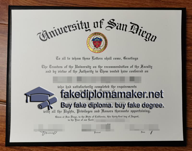 University of San Diego diploma