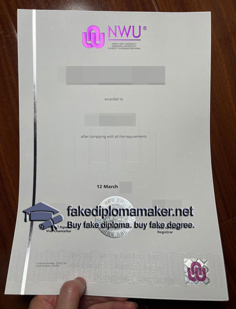 North-West University diploma