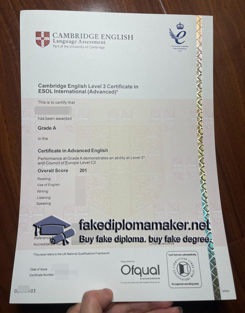 Cambridge English Level 3 certificate