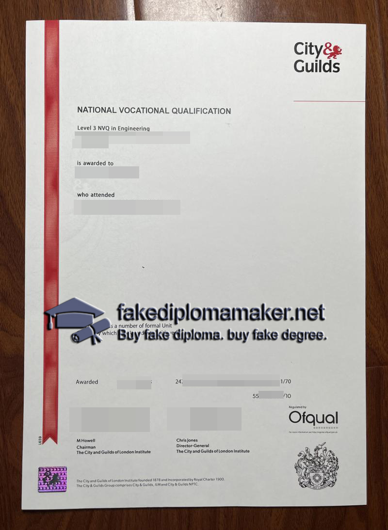 City and Guilds certificate