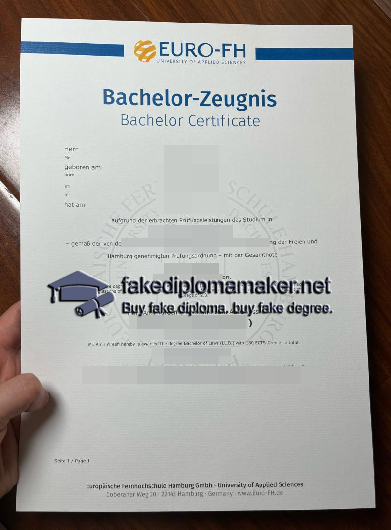 Euro-FH bachelor certificate