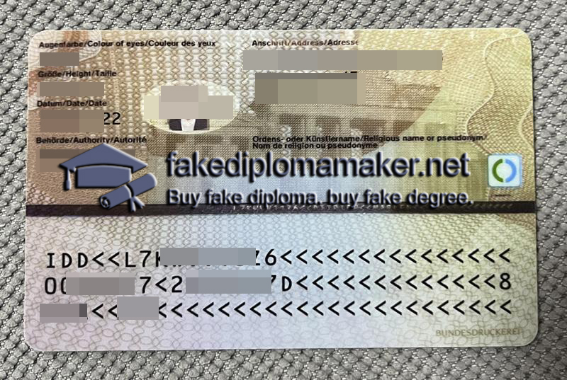 Germany Identity Card back