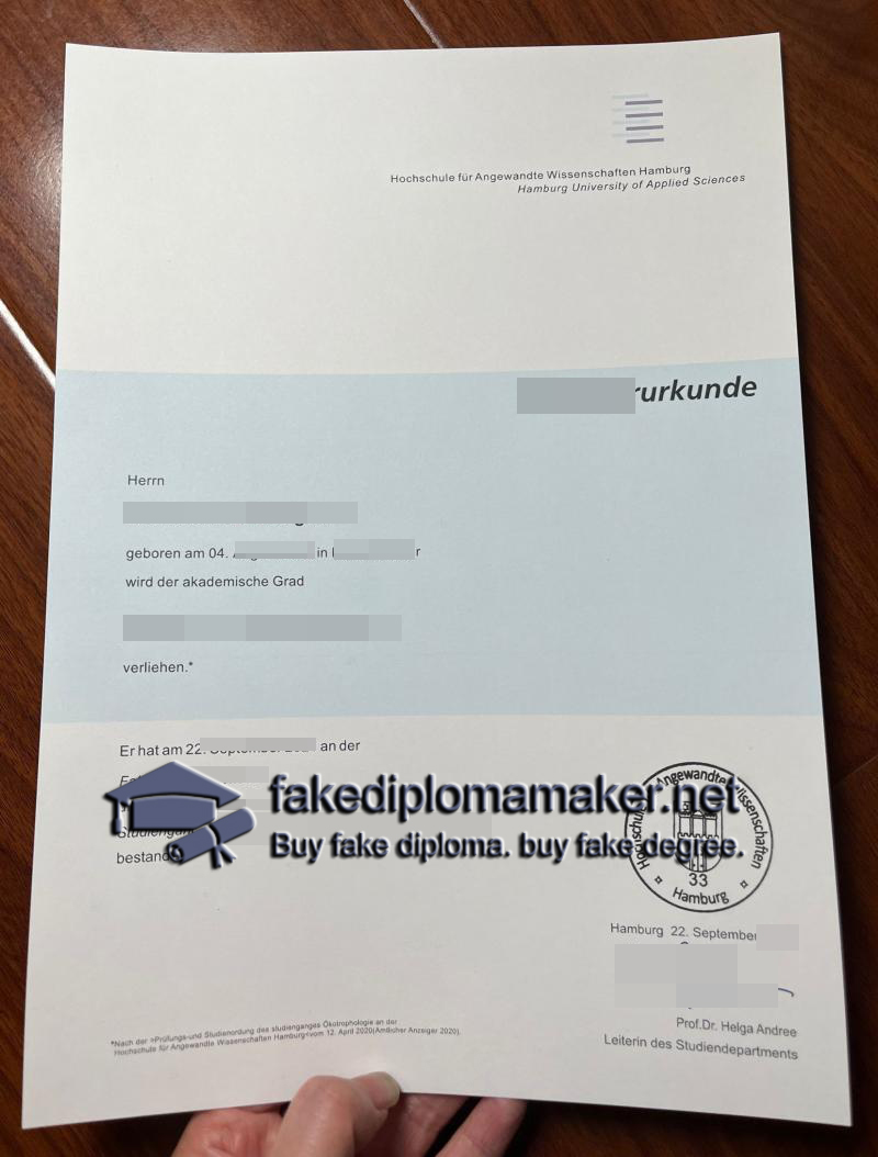 HAW Hamburg Urkunde