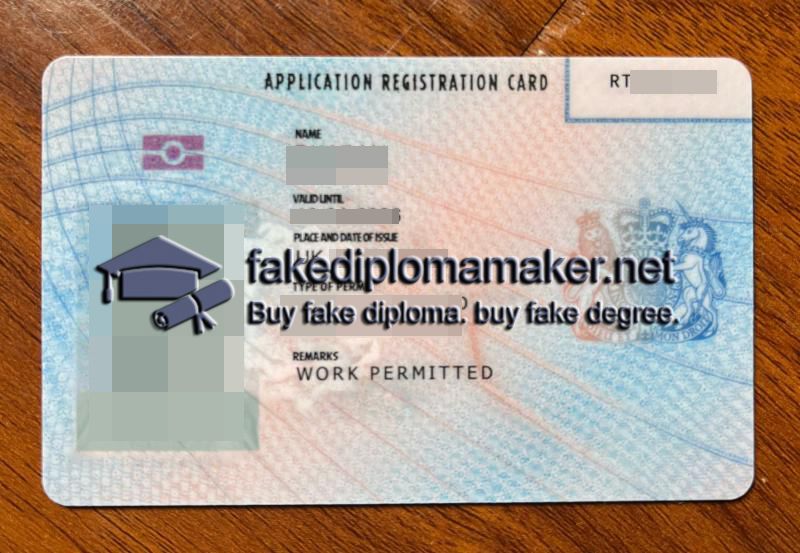 UK Application Registration Card