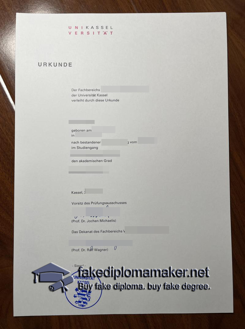 Universität Kassel Urkunde