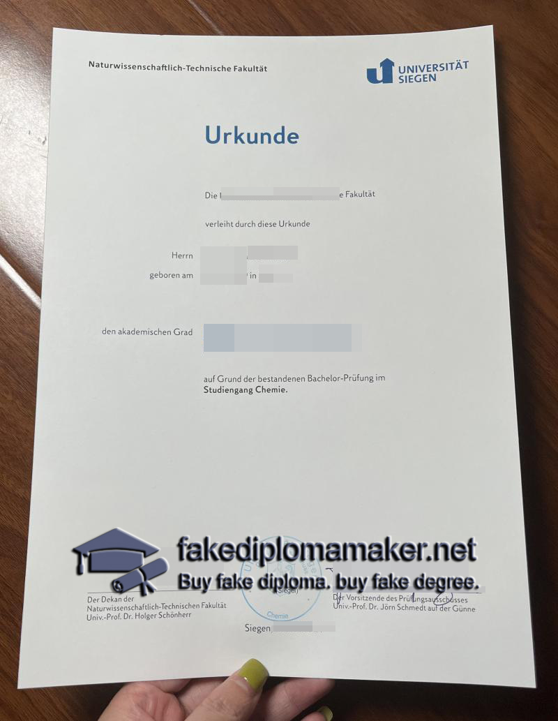 Universität Siegen Urkunde