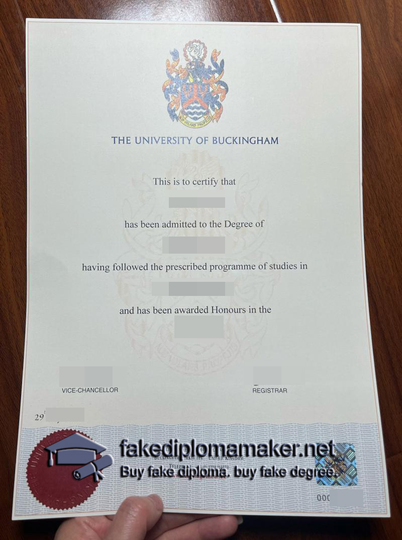 University of Buckingham diploma