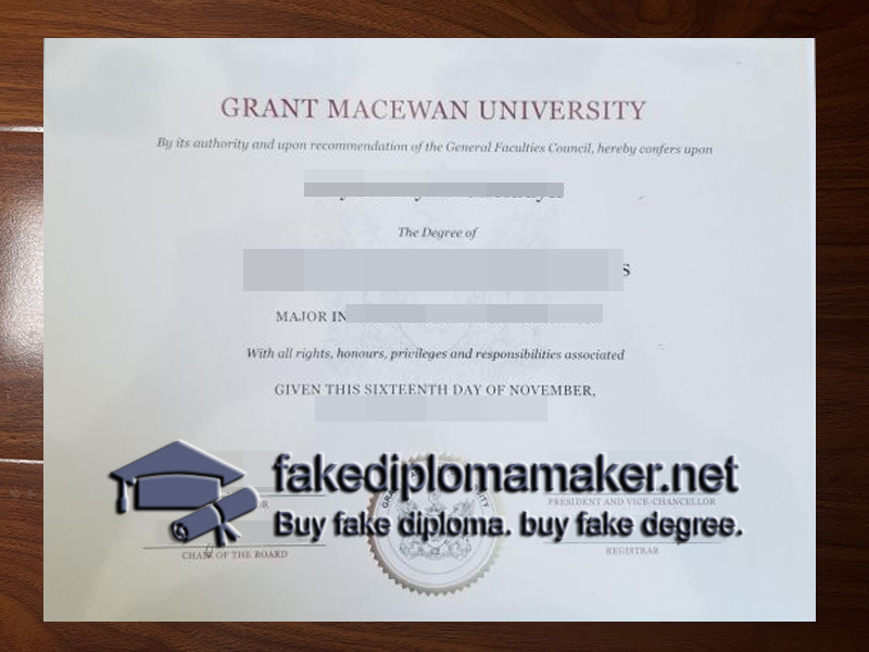 Grant MacEwan University diploma