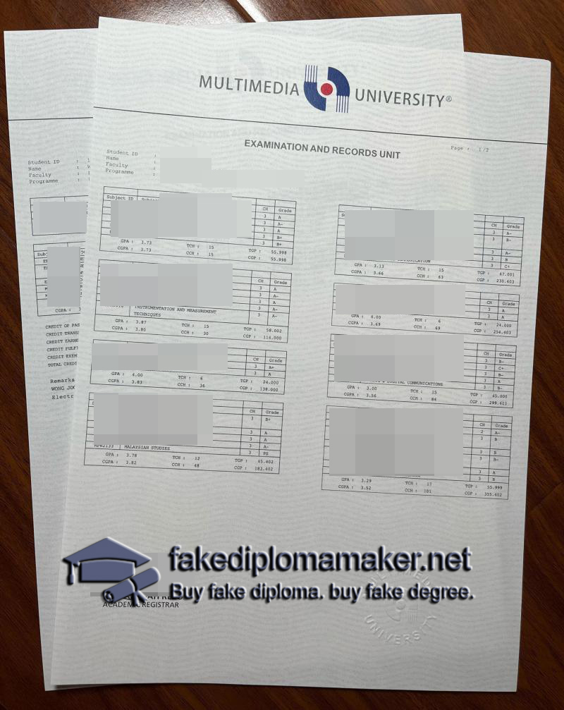 Multimedia University transcript