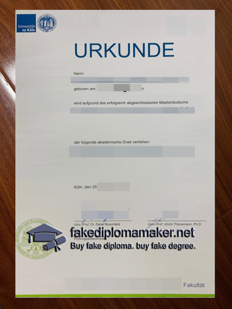 Universität zu Köln Urkunde