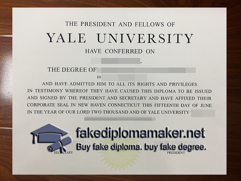 Yale University diploma