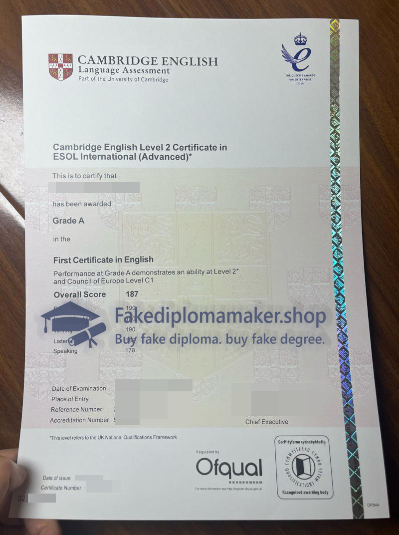 Cambridge FCE Certificate
