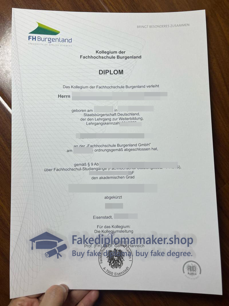 FH Burgenland diploma