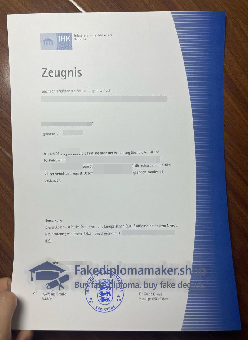 IHK Zeugnis