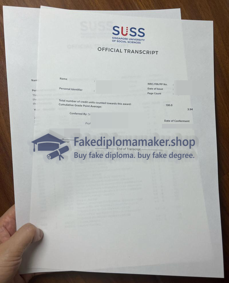 SUSS official transcript